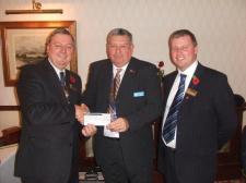 Receiving a contribution from a local Rotary Club  